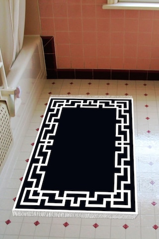 Eko Trend Djt Banyo Paspası Yıkanabilir Kaymaz Taban F5035 Modern Siyah