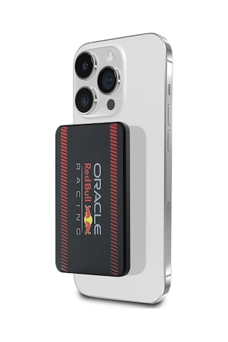 Redbull Lisanslı M-safe Özellikli Powerbank Dijital Led Göstergeli Kırmızı Şeritli 5000mah 15w Siyah
