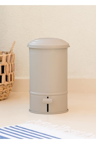The Mia Stripe Mutfak Ve Banyo Çöp Kovası Bej 5 Lt Bej
