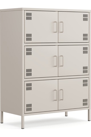 Pera Metal Çok Gözlü Dolap, 6 Kapaklı 80,50 X 40 X 109,50 Cm Bej