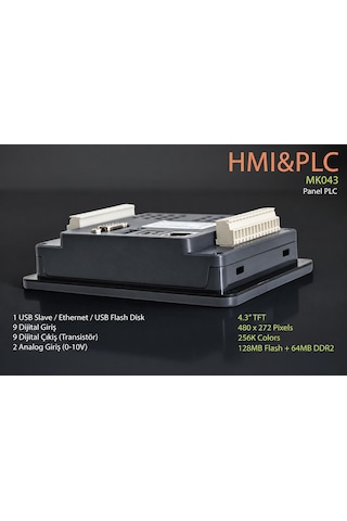 Kinco Mk043e-20dt Hmı Plc 4.3 Dokunmatik Ekran, 20 I/o, Iot Destekli Besleme Voltajı-24V Ac- Dc