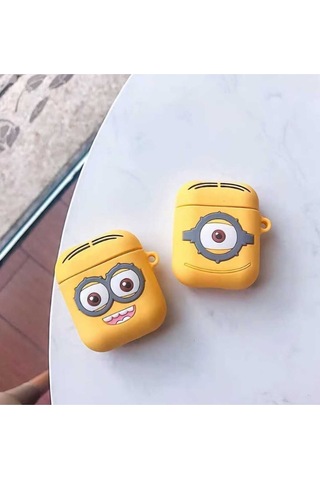 Apple Uyumlu iPhone 1/2. Nesil Koruyucu Bluetooth Kulaklık Kılıfı Figürlü Minions Airpods 1/2. Nesil