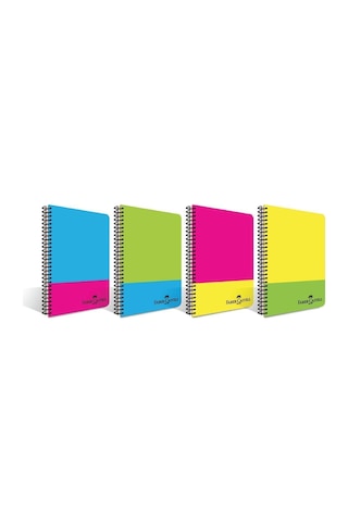 Pp Kapak Neon 120 Yaprak A4 Kareli Defter 4lü Set