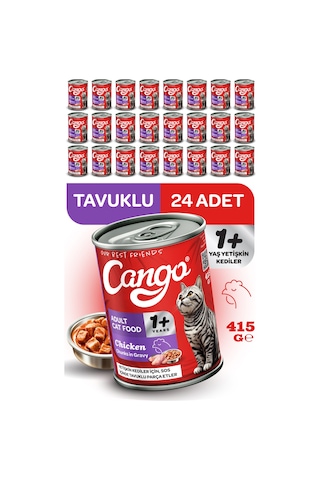 Cango Yetişkin Yaş Kedi Maması Tavuklu 415gr 24lü