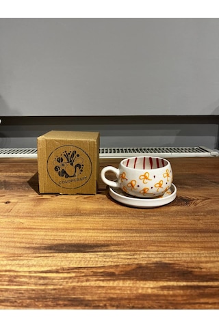 Sarı Fiyonk Seramik Kupa, Mug, Double Türk Kahvesi Filtre Kahve