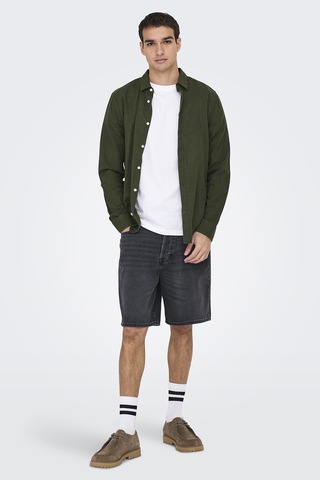 Only & Sons Erkek Gömlek 22012321 Koyu Haki Koyu Haki