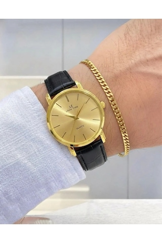 Erkek Kol Saati Pu Deri Kordon Siyah Renkli Kadran Gold Kasa Bileklik Hediyeli Analog Quartz Klasik Şık Günlük Erkek Saati Swt13 Çok Renkli 65646695