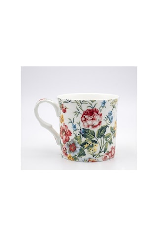 Heritage Sicily Bone China Coffee Mug Çiçek Desenli Kupa Kırmızı
