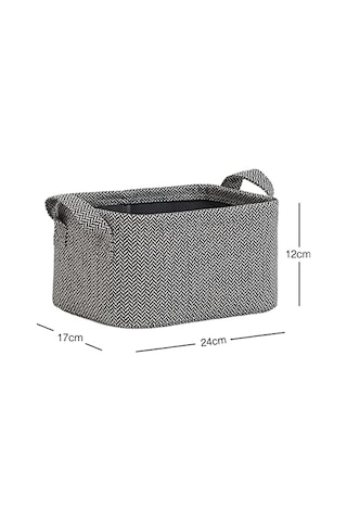 Ocean Home Textile Antrasit Renk Dokulu Kumaş Sepet 24 X 17 X 12 Cm Aahşap
