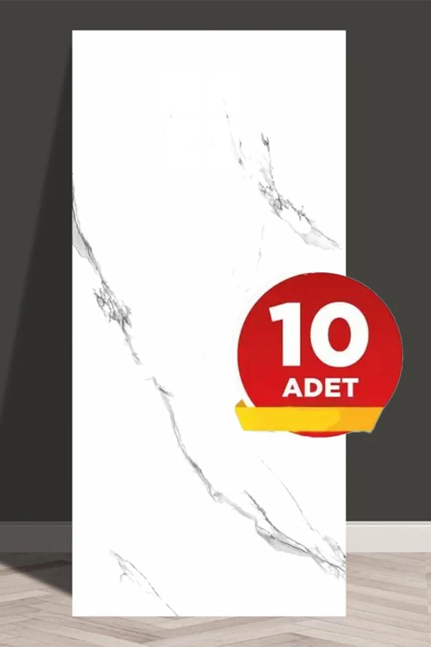 10 Adet 60x30 Pvc Esnek Duvar Paneli Açık Gri - Beyaz