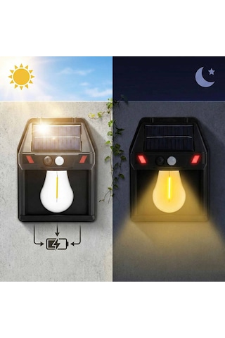 Solar Led Duvar Lambası Pt-2971 Siyah