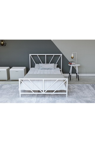 Metalia Gm 228 Gözde Beyaz Tek Kişilik Karyola 90X190