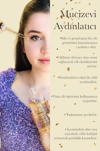 24k Altın Serum Nemlendirici Yüz Serumu Mucizevi Onarıcı Cilt Bakım Serumu 100ml