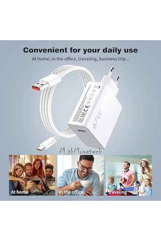 Redmi 13c 67 Wolt Turbo Hızlı Şarj Aleti Cihazı Kablo Adaptör 2'li Set Type-c To Usb