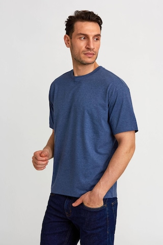Bisse Basic Oversize İndigo Melaj Erkek T-shirt Ts2410n24199 D103 İndigo Melanj