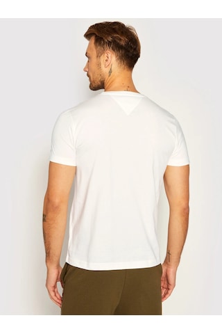 Tommy Hilfiger Sıfır Yaka Erkek T-shirt Beyaz