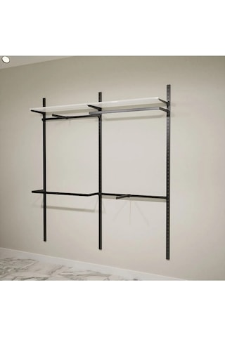 Afe Dekor Butik Raf Sistemi Siyah-125 200 Beyaz - Siyah