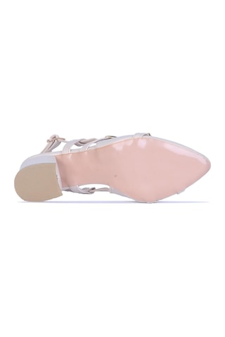 Ayakcenter By11 Ayışığı Krem Cilt 6cm Kadın Topuklu Ayakkabı Krem