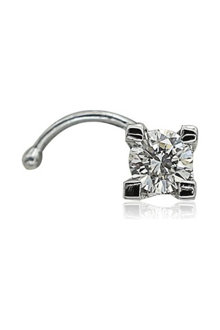 Pırlanta Hızma - Kare Tırnak 0,08 Karat 18 Ayar Beyaz