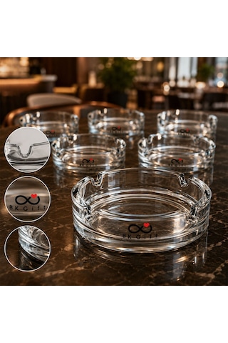 Logonuza Özel 10 Adet Bistro Cam Küllük 11 Cm Yuvarlak Kurumsal Promosyon Küllük