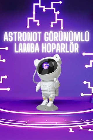 Mey İthalat Astronot Şeklinde Bluetooth Hoparlör Gökyüzü Kumandalı Aydınlatma Lamba