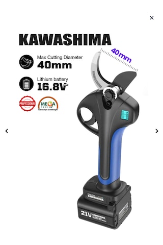 Kawashıma Parmak Sensörlü 40mm Çift Akülü Budama Makası 16.8v 4ah 67.2wh Yedek Bıçak Takımı Hediyli Kawashıma Parmak Sensörlü 40mm Çift Akülü Budama Makası 16.8v 4ah 67.2wh Yedek Bıçak Takımı Hediyli