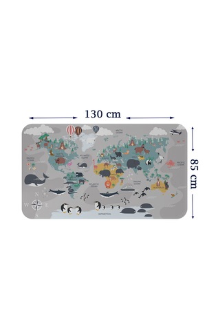 Eğitici Dünya Haritası Dünya Atlası Çocuk Ve Bebek Odası Duvar Sticker-85x130-3821 Çok Renkli