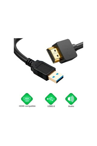 Usb - Hdmı Uyumlu Kablo 1,8 M Usb 3.0 - Hdmı Uyumlu Ses Video Dönüştürücü Windows Xp/7/8/8.1/vista İçin