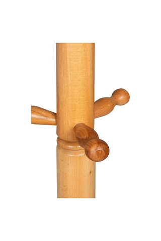 Refilya Masif Ahşap Tornalı Askılık Natürel Cilalı Doğal