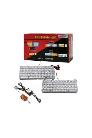 Çakar Lamba 96 Led Kırmızı-mavi Kumandalı 11 Mod
