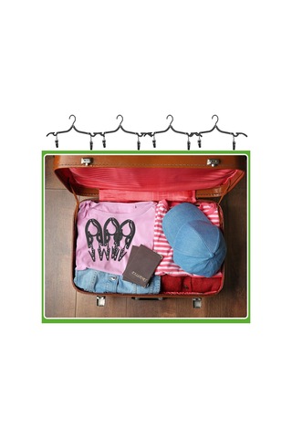 Xiaaokeji Katlanır Seyahat Askısı Katlanabilir Giysi Askısı Klipsli Taşınabilir Siyah