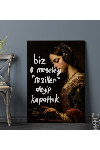 Bk Gift Vintage Klasik Sanat Esprili Sözlü Dekoratif Kanvas Tablo - 40 Çok Renkli