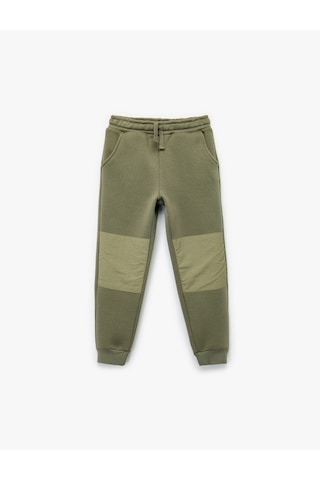 Koton Cep Detaylı Beli Bağlamalı Şardonlu Basic Jogger Eşofman Altı Haki 7wkb40030tk