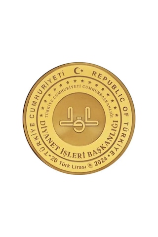 Agakulche Diyanet İşleri Başkanlığı 100.yılı Altın Kaplama Gümüş Sikke Coin
