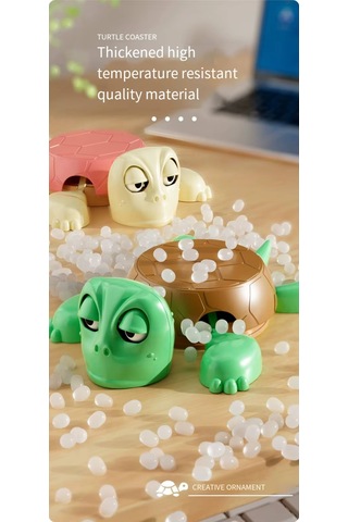 Yunboo Plastik Kap垫i Altlığı Kaplumbağa Figürü - 3 Yaş Ve Üzeri - 17.5x12.5x5 Cm - Masada Dekoratif Ve Fun Alet - Sarı Poşetli