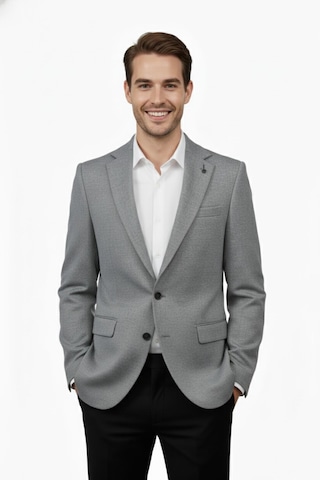 Erkek Tek Spor Ceket Çift Yırtmaçlı Bgl-st04981 Açık Gri