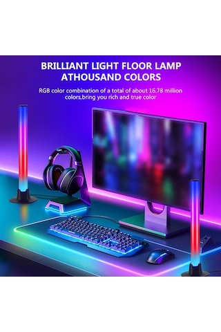 Pazly 2 Adet Renkli Usb Masaüstü Atmosfer Lambası Ses Alma Ve Işık Özellikli Diğer