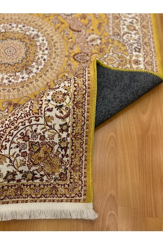 Güneş Madalyonlu 120 X180 Cm Dijital Baskı Halı Sarı