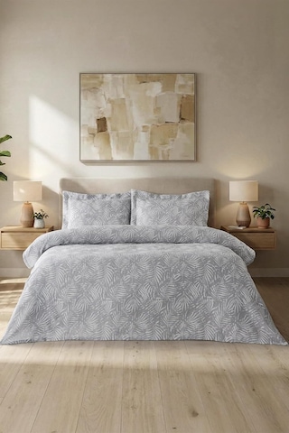 Palm Tek Kişilik Yatak Örtüsü Seti 160x230 Gri Çok Renkli
