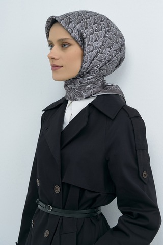 Armine Saf İpek Sura Eşarp-2026 İlkbahar-yaz- 951800d Füme-gümüş