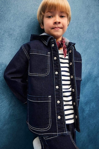 Defacto Erkek Bebek Kapüşonlu Düğmeli Jean Ceket F6269a525aube364 Mavi