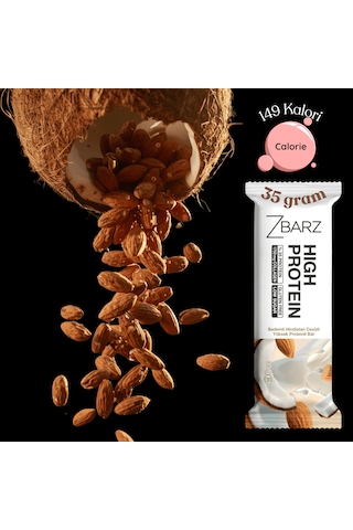 Zbarz Bademli Hindistan Cevizli Yüksek Proteinli Bar 12 x 35 G