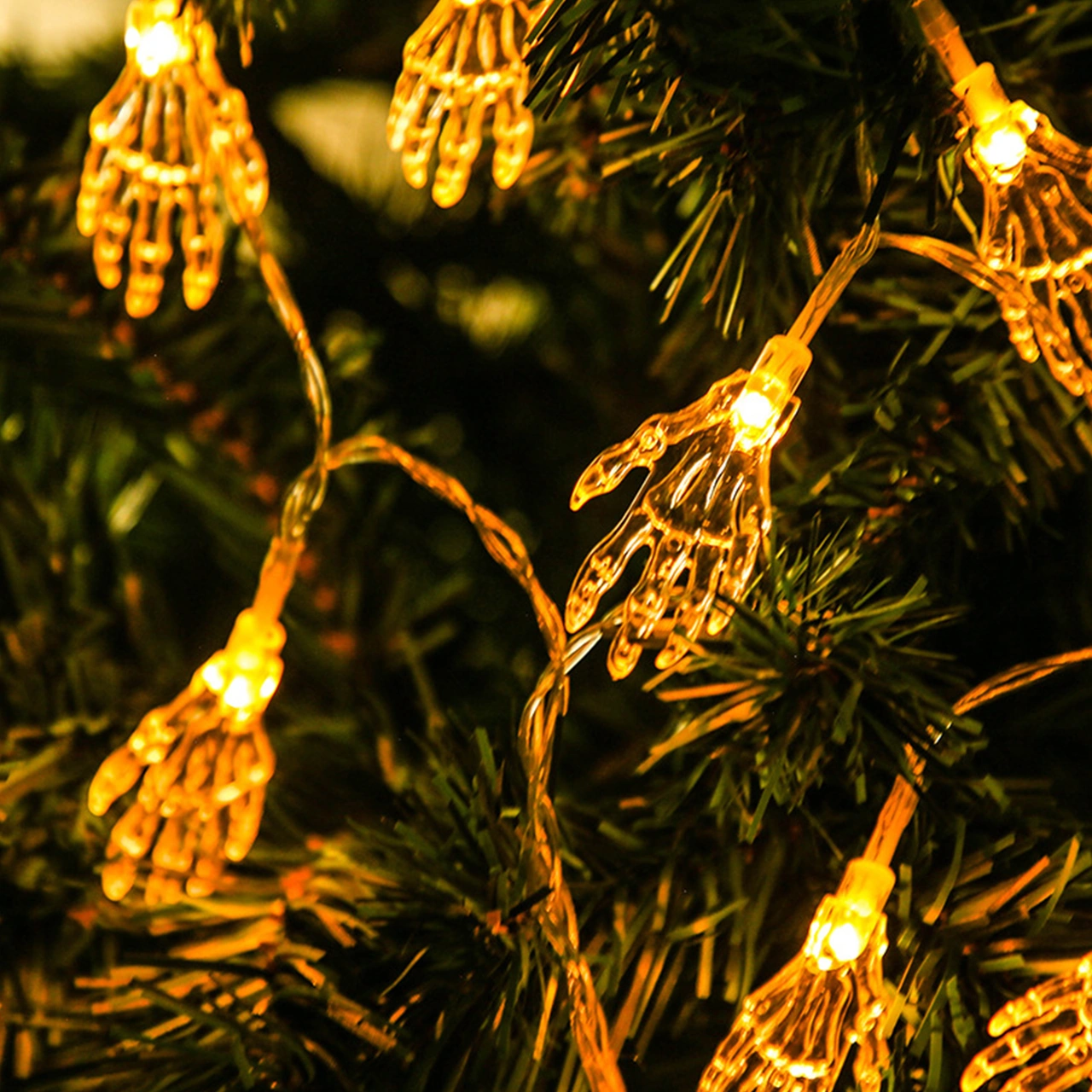 Konesam Halloween Işıklı Süsü: Şeffaf Kemer El Formlu Led Işık Zinciri, 3m 20 Led, Sabit Ve Parıltı Modları, Pil İle Çalışır Pil Dahil Değil