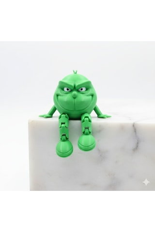 Fidget Grinch Figür - Oturan Grinch Sarkan Bacaklı 3d Baskı - 2 Adet