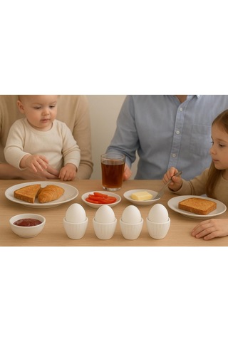Modern Yumurtalık, 4'lü Set, Plastik Beyaz Çok Renkli