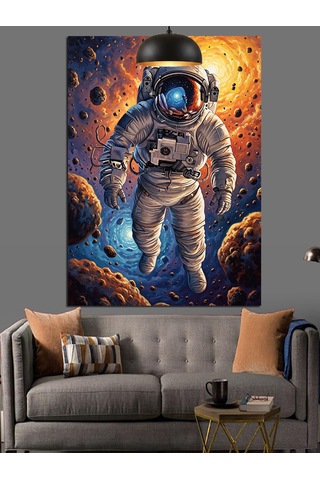 Astronot Uzay Yürüyüşü Manzarası Dekoratif Kanvas - Mdf Ahşap Tablo