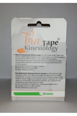 Bia Tape Bandı Yeşil Renk 5Cm X 5M Kinesio Biatape Bantı
