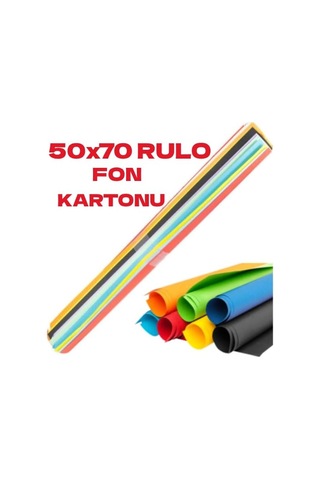Nistabolje 50 Adet 50x70 Cm Fon Kartonu 10 Renk 5 Rulo Fon Kartonu Genel