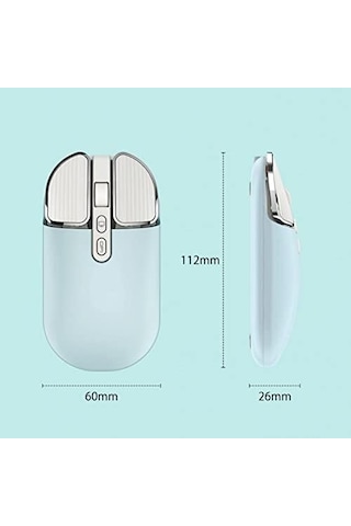 Dizüstü Bilgisayarlar İçin Kablosuz Fare, Ergonomik Sessizlik Tıklayın, Dizüstü Bilgisayar, Pc, Ofis/ev/iş, İki Elini Kullan Senalstore - Mavi