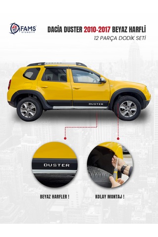Dacia Duster Uyumlu 2010-2017 Dodik Seti 12 Parça Beyaz Harfli